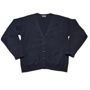 Vintage Preswick & Moore Sweater Mens Medium Lambs Wool Cardigan V Neck Jumper